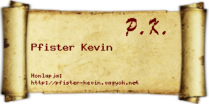 Pfister Kevin névjegykártya