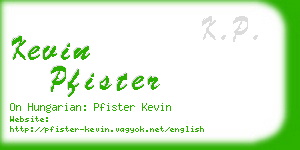 kevin pfister business card